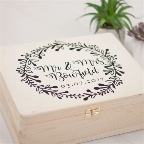 Personalised Mr Mrs Wooden Memory Box The Gift Experience