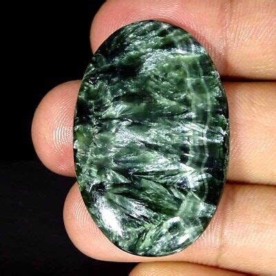 39 40Cts Natural Seraphinite Oval Cabochon Loose Gemstone EBay