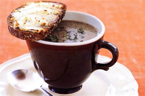 Mushroom Soup With Goats Cheese Toast