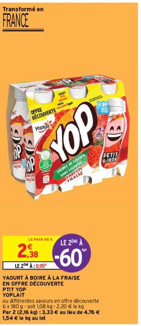 Promo Yaourt Boire La Fraise En Offre D Couverte P Tit Yop Yoplait