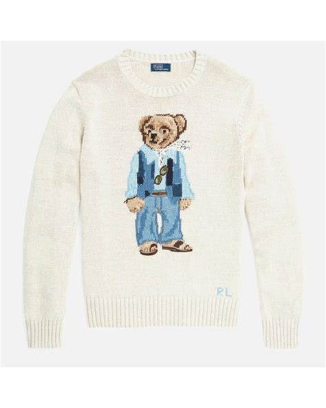 Polo Ralph Lauren Canyon Bear Jumper In White Lyst Uk