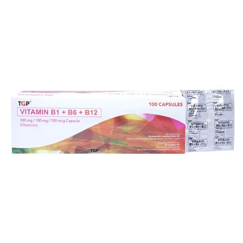 Tgp Vitamin B1 B6 B12 300mg100mg100mcg 10 Capsulespack Vitamin B