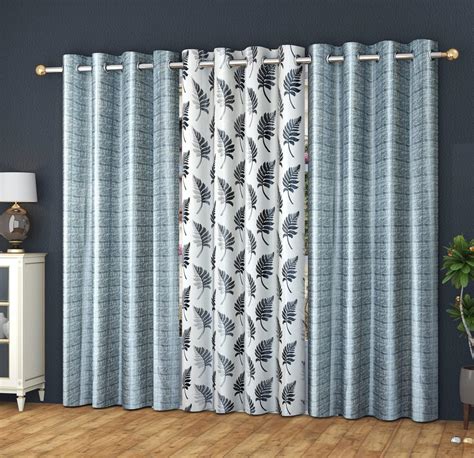 Buy Vjk Fab Premium Fabric Leaves Design Window Curtainsparde 4x7 Feet