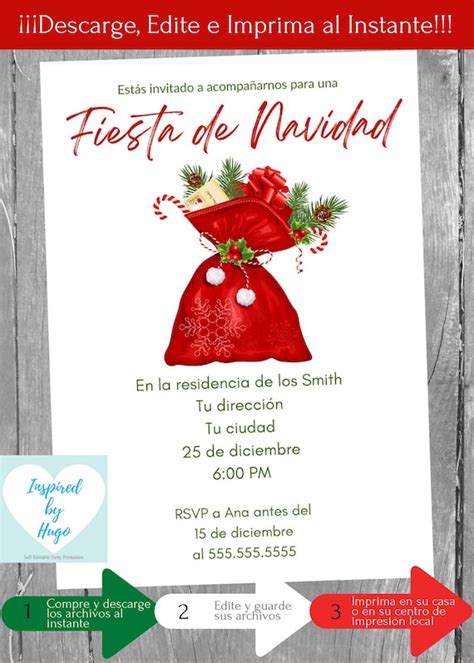 Invitación Fiesta De Navidad Invitación Fiesta Familiar | Etsy