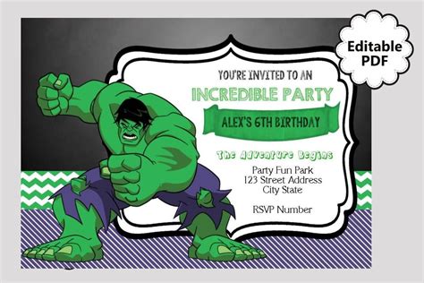 Hulk Birthday Invitations Printable Free - Printable Templates