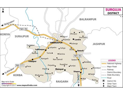 Buy Surguja District Map Online