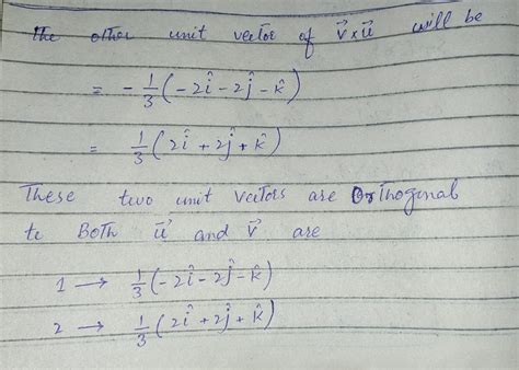 Solved Find All Unit Vectors Orthogonal To Both U And V