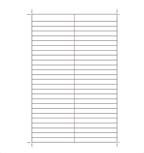 Lined Paper Templates Doc Pdf Excel