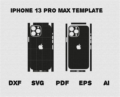 Apple Iphone 13 Pro Max Full Wrap Skin Cutting Template Dxf Etsy