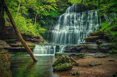 Cascading Forest Waterfall Fondo De Pantalla Hd Fondo De Escritorio