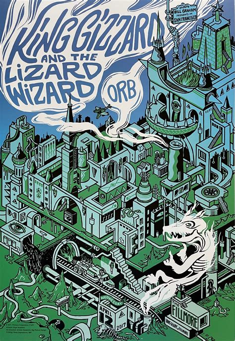 King Gizzard And The Lizard Wizard Concert Poster 2017 F 1477 Etsy