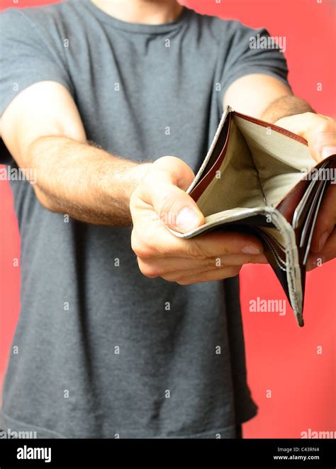 Man Displaying Empty Wallet Stock Photo Alamy