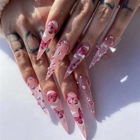 Pink Stiletto Nails