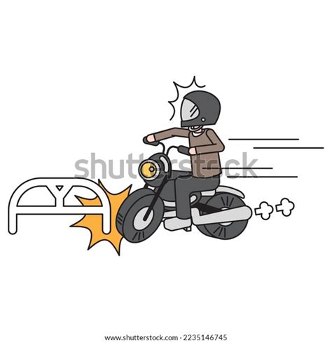 Illustration Motorcycle That Caused Car Accident Stock Vector (Royalty ...