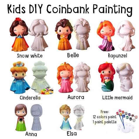 snap buy diy kids activity painting set coin bank disney princess
