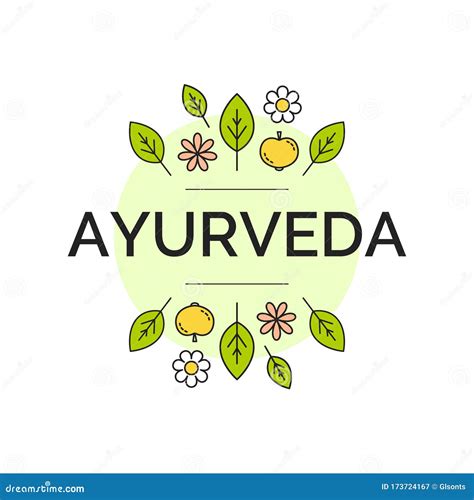 Vector Ayurveda Illustration With Set Of Symbols And Ayurvedic Body ...