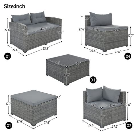 Tensun Piece Patio Furniture Set Outdoor Large Sectional All Weather