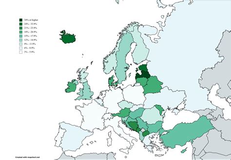 European countries percentage of population made up by most populous city : r/Maps