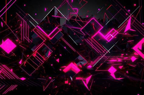 Premium AI Image | Neon Pink and Black Abstract Cube Background