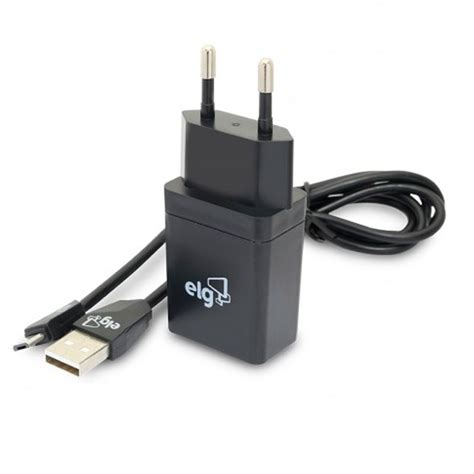 Kit Carregador Cabo Micro USB Preto 1m KT510WC ELG Lepok