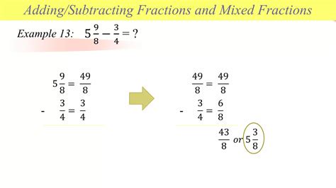 Adding And Subtracting Simple Fractions And Mixed Numbers Pptx