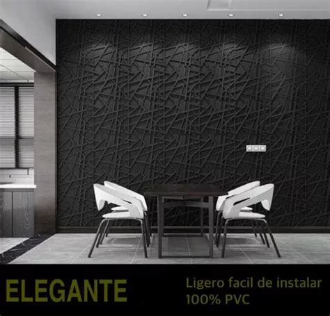 Panel Decorativo D Pvc Pzs M Negro Mate Pickone Deco Env O Gratis