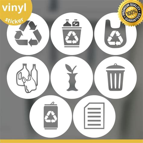 Ready Made 】8 Designs Recycle Vinyl Decal Sticker For Wheelie Bin