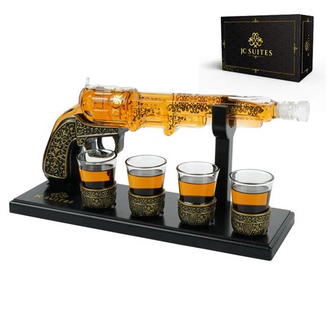 Amazon Luxury Gun Decanter Set With 4 Shot Glasses Gift Box