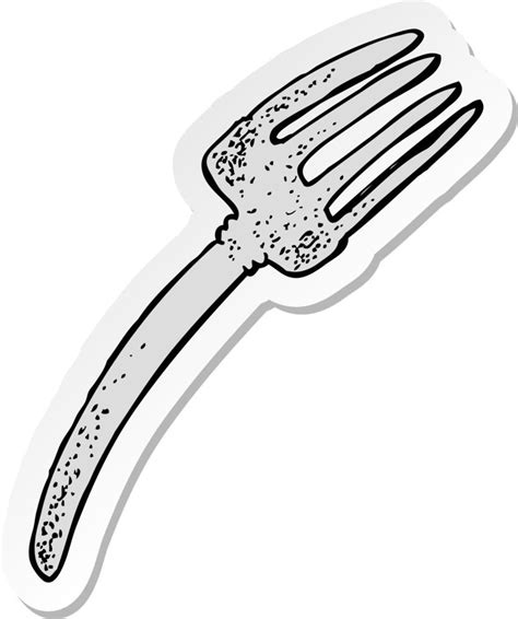 Sticker Of A Cartoon Fork 11504008 Vector Art At Vecteezy