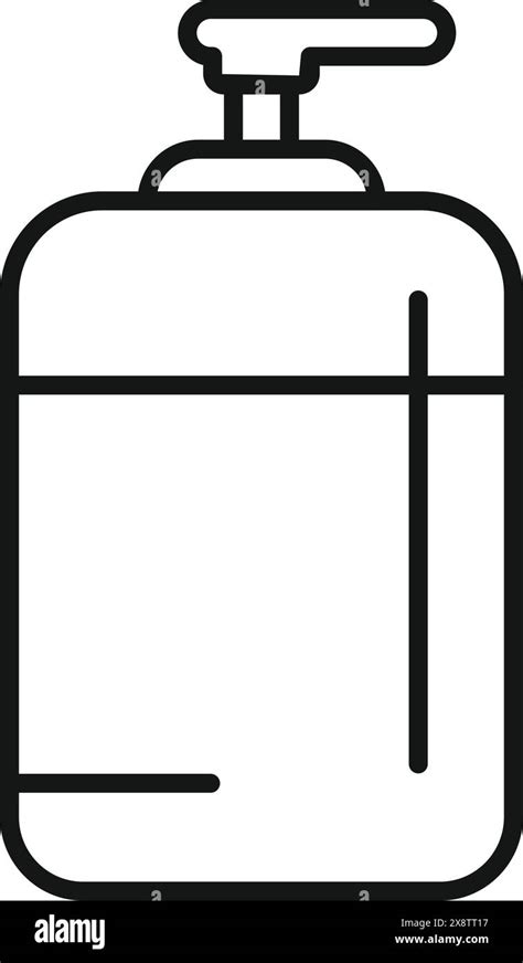 Simple Black And White Line Drawing Of A Hand Sanitizer Pump Bottle