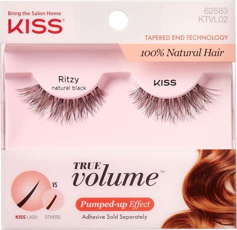 Kiss True Volume False Eyelashes Ritzy Mm Natural Hair