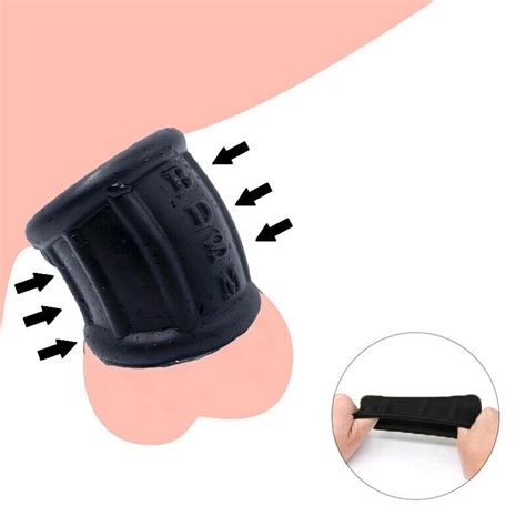 Male Ball Stretcher Chastity Cage Bag Scrotum Squeeze Ring Delay