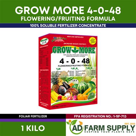 Grow More 4 0 48 Foliar Fertilizer Premium Flowering Fruiting Formula