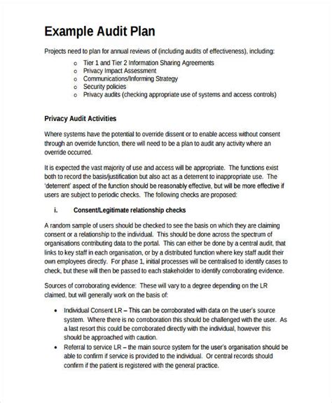 Sample Audit Plan Outline