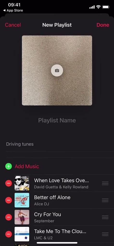 Apple Music Create Playlist Screenshot