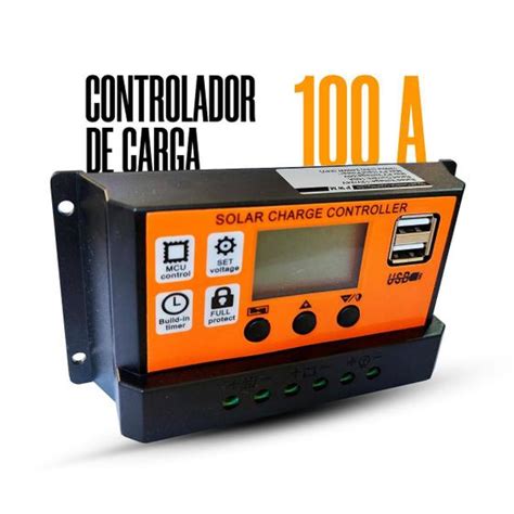 Controlador De Carga Para Painel Solar 100A Usb 12 24V Pwm MaxPow