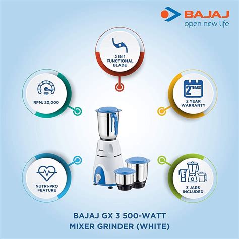 Bajaj Twister Neo Mixer Grinder For Wet Dry Grinding W W