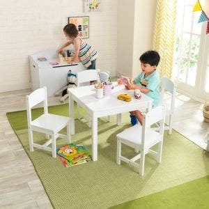 Farmhouse Table & 4 Chairs - White | KidKraft