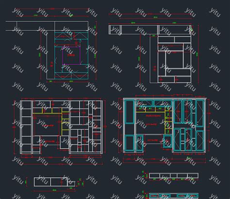 原创全屋定制柜体榻榻米cad施工图，榻榻米cad图纸下载 素材下载 易图网cad设计图纸库