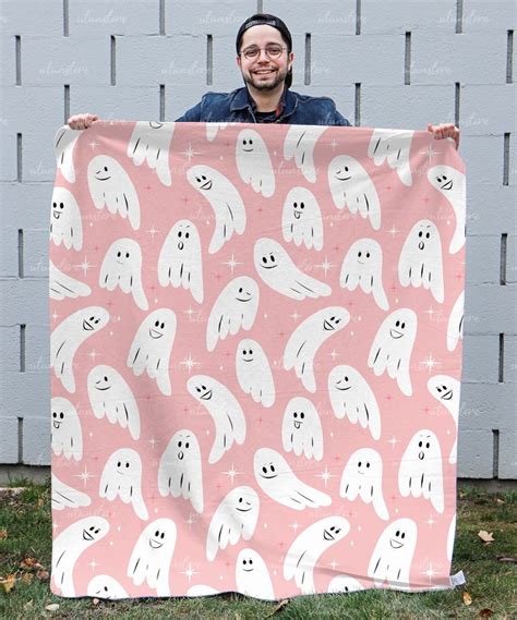 Spooky Cute Ghost Halloween Blanket Spooky Ghost Throw Cute Autumn