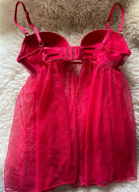 Victorias Secret Push Up Negligee Baby Doll Chemise Gem