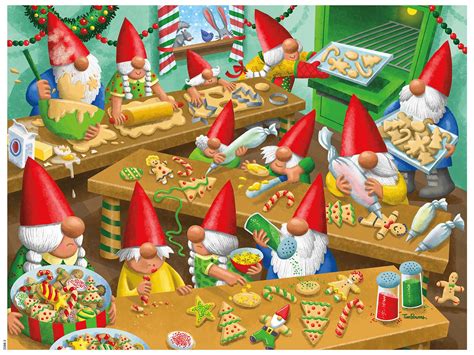 Gnomes Get Baking Oversized Holiday 300 Pieces Ceaco Puzzle Warehouse