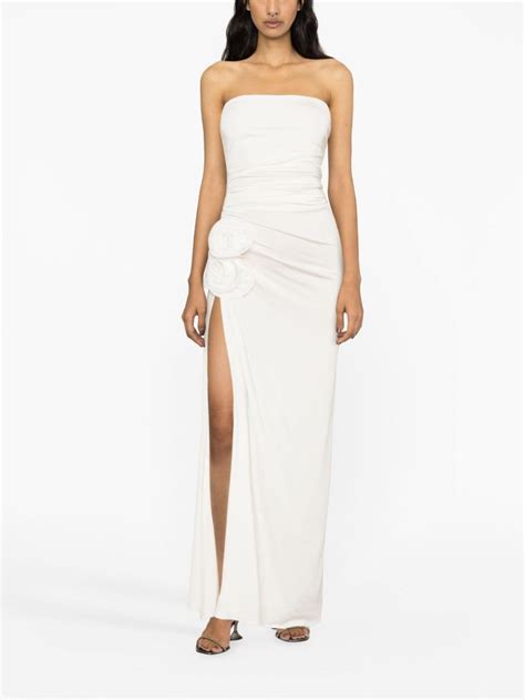 Magda Butrym Floral Appliqué Strapless Gown Farfetch