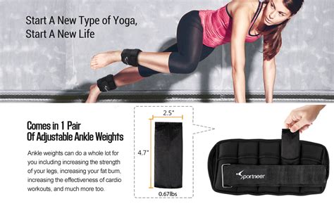 Sportneer Ankle Weights Adjustable Weights Wrist Arm Leg Weight Straps