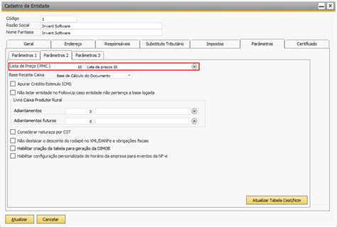 Geração do vPMC via lista de preço TaxOne NFe 3 76 6