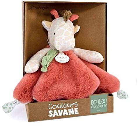 Doudou Et Compagnie Doudou Plat Girafe Beige Et Rouge Cm Dc Au