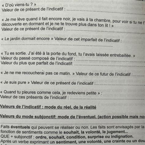 Ce Que Je Sais Déjà Sur Les Valeurs Des Temps De Lindicatif Ce Quils Expriment Doù