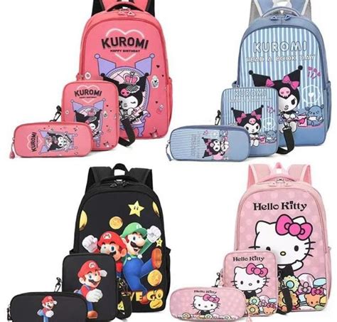 B89 TRIO DE MOCHILA ESCOLAR DE PERSONAJES 1 JG HS Mayoreo