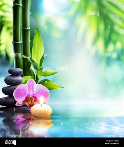 Serene Spa Background With Bamboo And Stones On Water For Ultimate