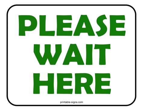 wait   assistance sign printable signs
